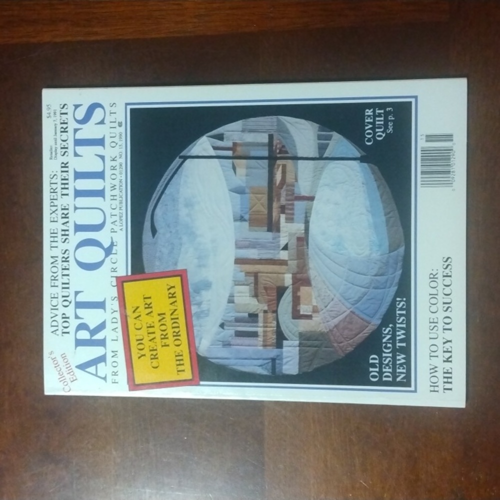 Art Quilts 1990,  by Lady's Circle, paperback, how to use color, Old design